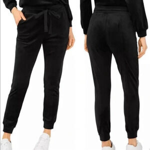 House of Harlow 1960 Black Velour Joggers Pants Velvet Sweatpants Cozy Lounge XS